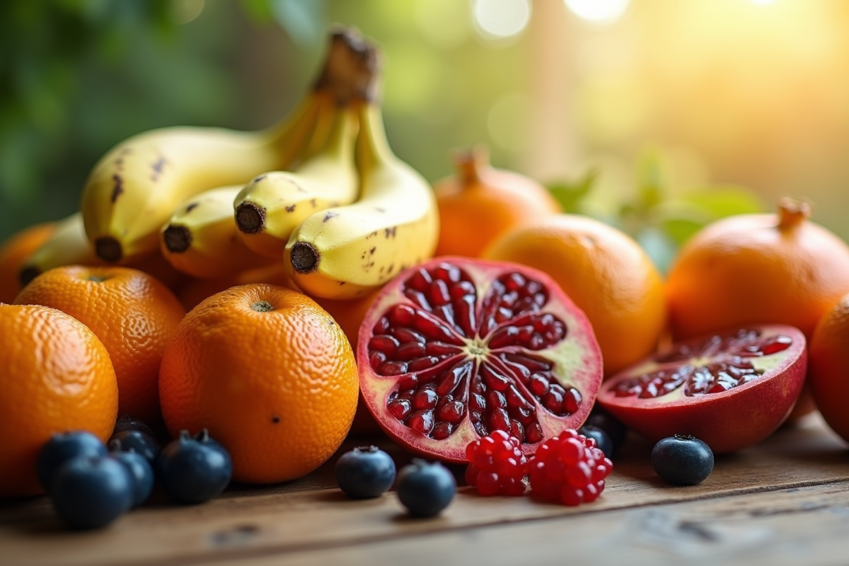 Variété de fruits frais pour booster l'énergie au matin