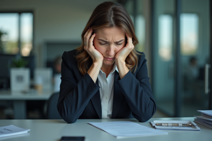 Femme d'affaires fatigu&eacute;e au bureau