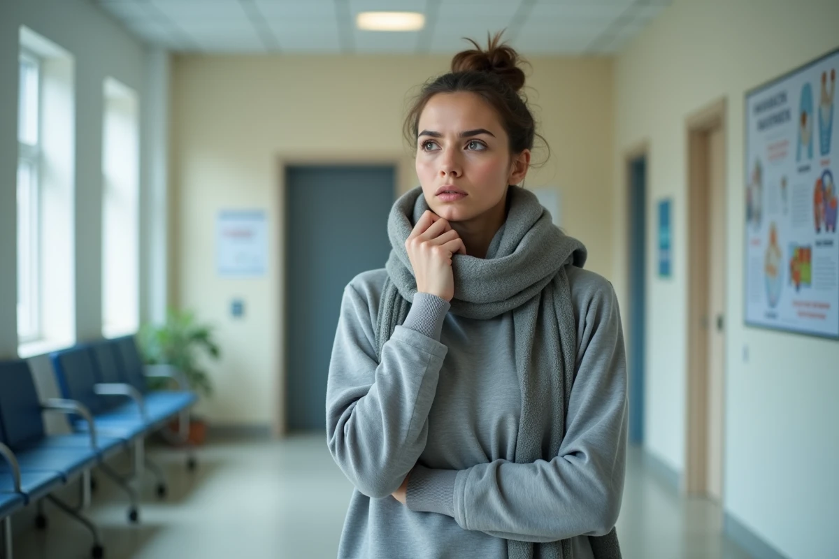Jeune femme dans un couloir d