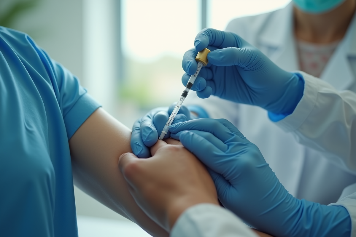 Injection de vaccin dans le bras d