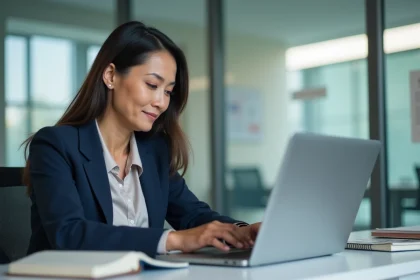 Manager de sant&eacute; en bureau moderne et organis&eacute;