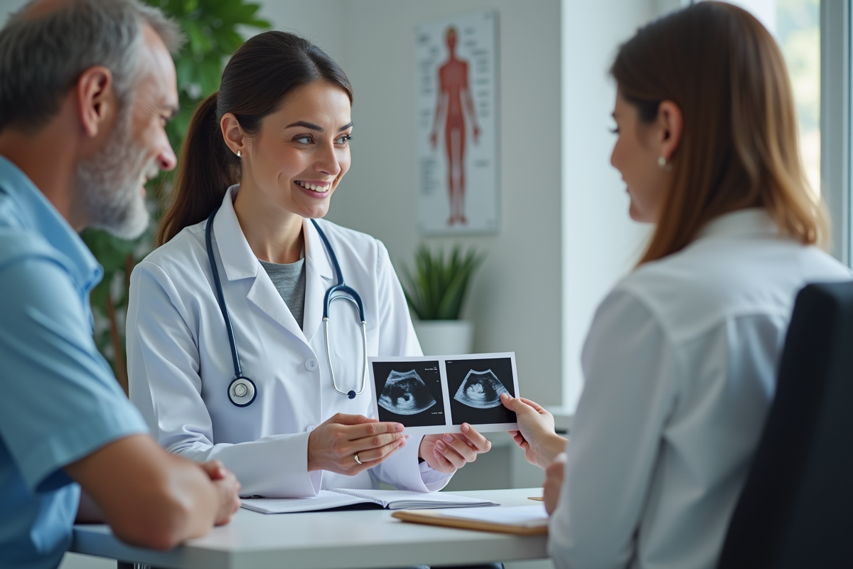 Docteur montrant une image d