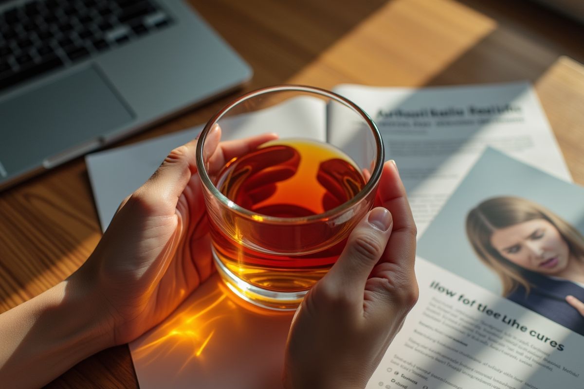 Mains tenant un verre d